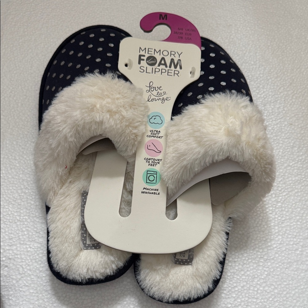 Memory Foam Slippers with Polka Dots